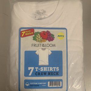 boys fruit of the loom short sleeve under shirts size small